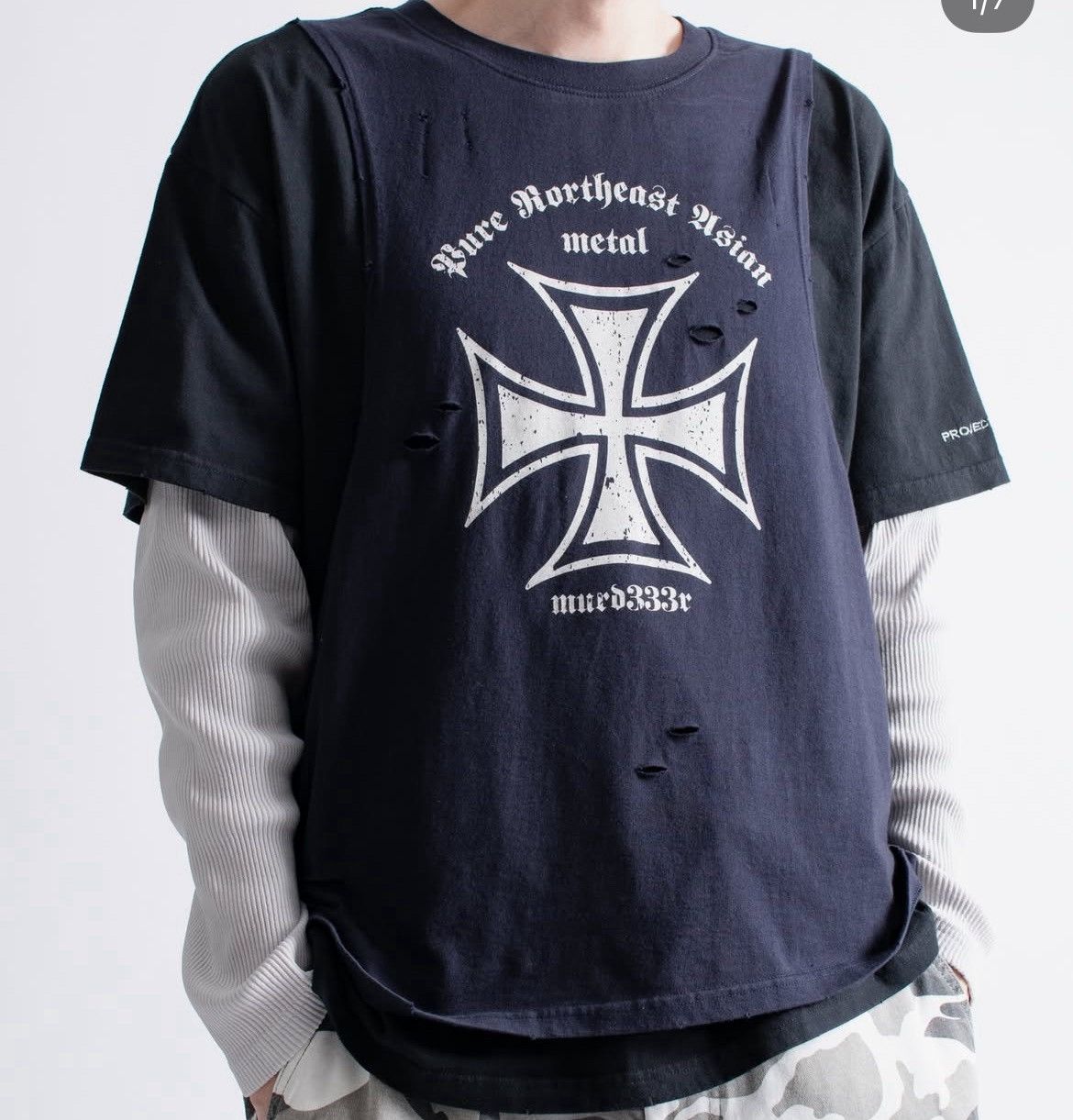 トップス Project G/R Murd333r.fm Layered L/S Tee PROJECT G/R - 3 LAYERED LONG SLEEVE | HBX - Globally Curated