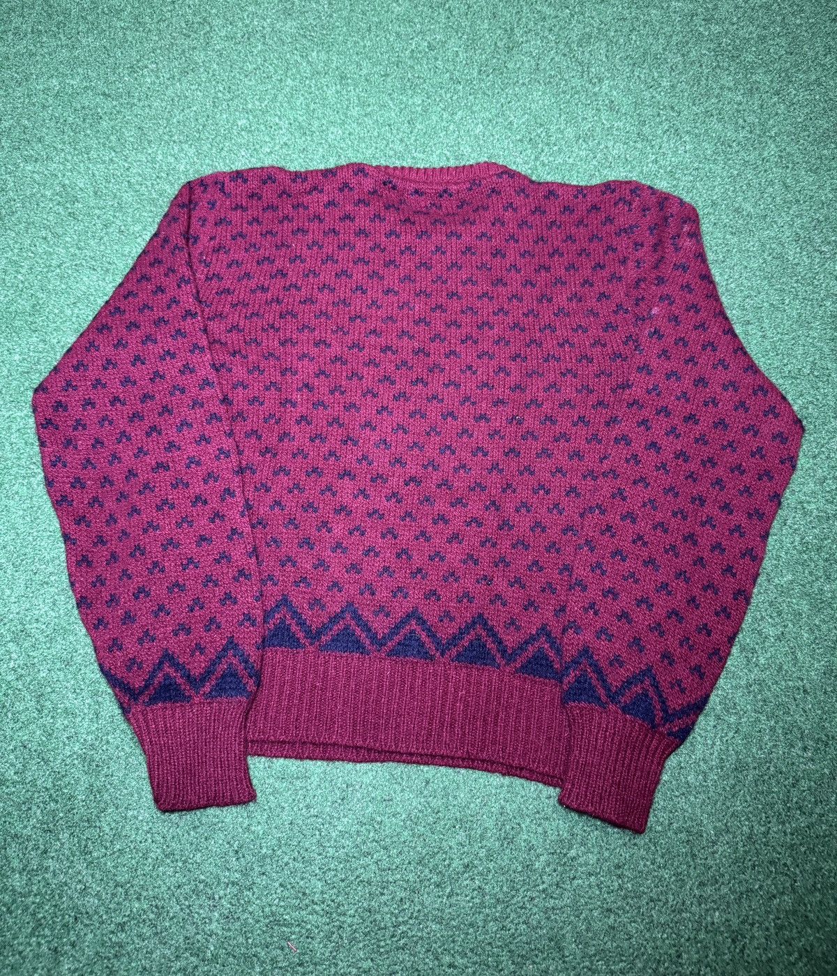 Vintage Vintage Birds Eye Wool Blend Red S/M Knit 21x24 Sweater Size US S / EU 44-46 / 1 - 3 Thumbnail