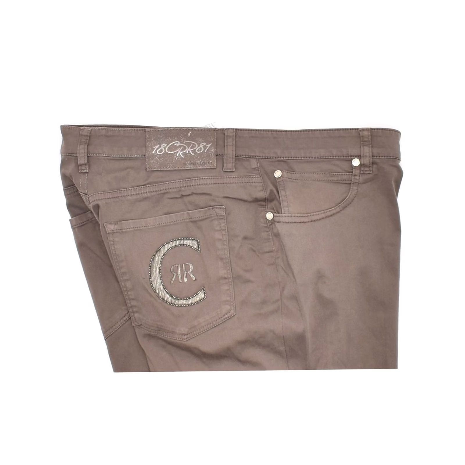 Vintage VINTAGE Cerruti Brown Paprika Crop Casual Trousers W32 L25 Cotton No Pattern Zip Regular Women GJ10 Size 24" / US 00 / IT 34 - 4 Thumbnail
