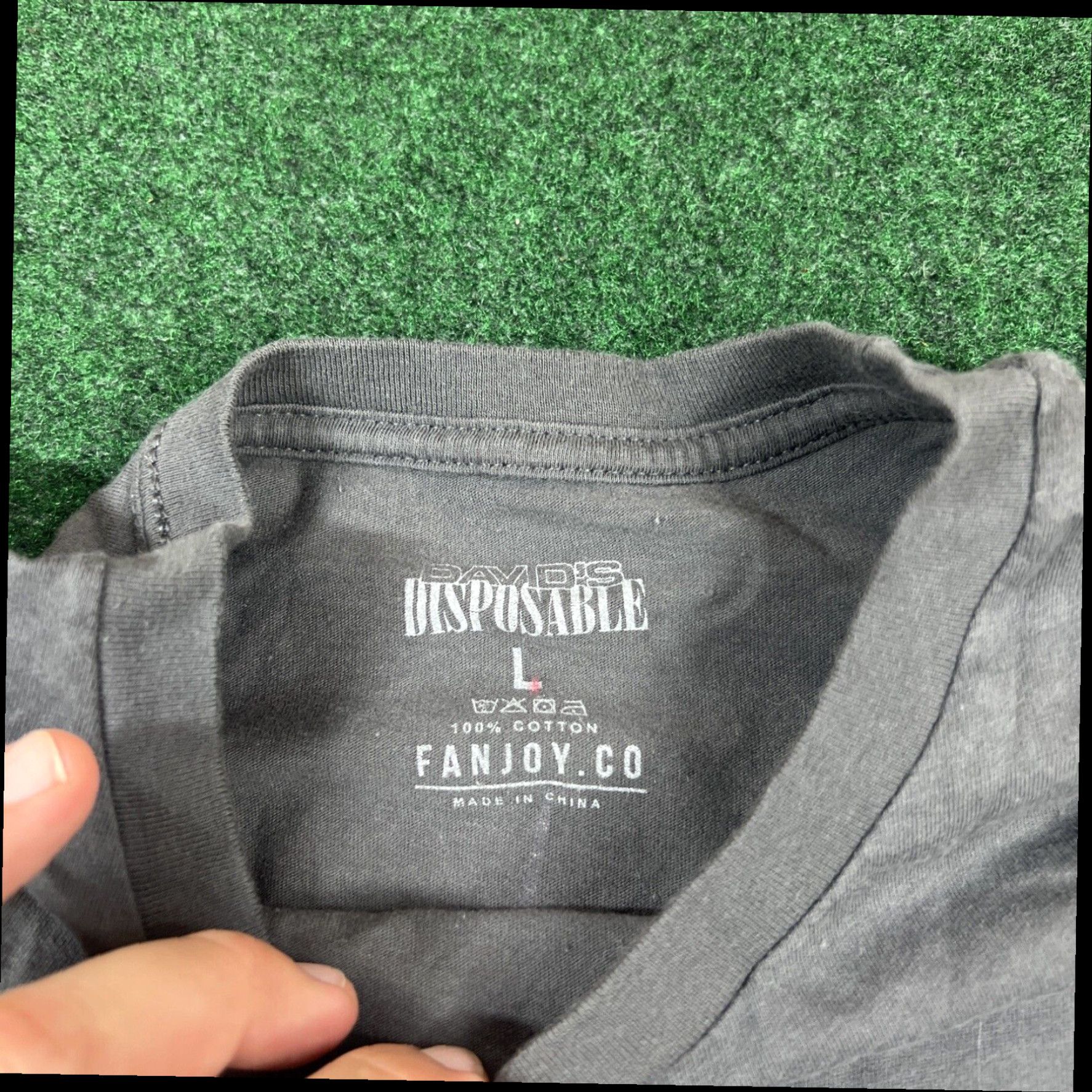 Vintage Men’s David Dobrik David’s Disposable Merch Logo Spellout Grey Shirt Sz L Fits M Size US M / EU 48-50 / 2 - 5 Thumbnail