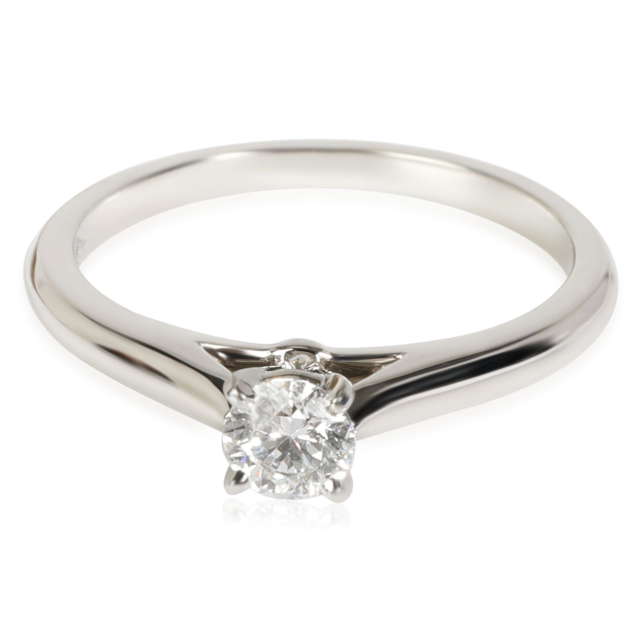 image of Cartier 1895 Diamond Solitaire Ring In 950 Platinum D Vvs2 0.2 Ctw in Silver, Women's