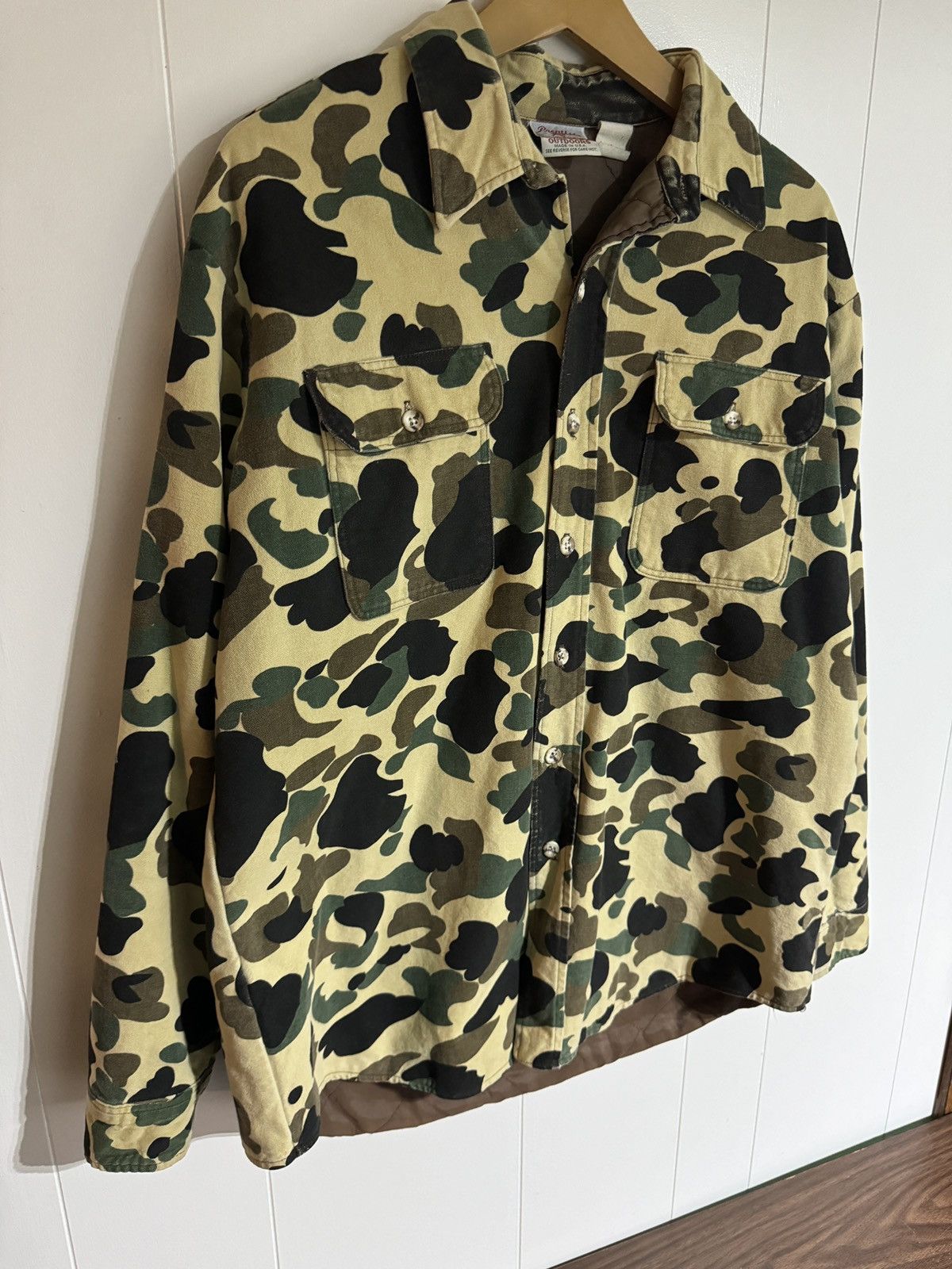 Vintage Vintage Duck Camo Quilt Lined Field Jacket 90s Button Up Size US L / EU 52-54 / 3 - 4 Thumbnail