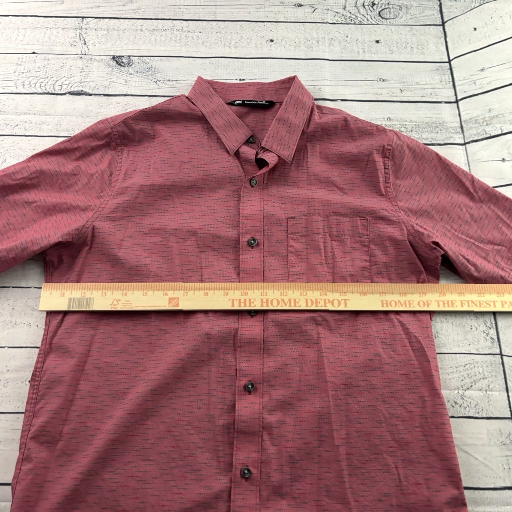 TravisMathew Travis Mathew Shirt Button-Up Short Sleeve Cotton Nylon Mens Medium Pink Size US M / EU 48-50 / 2 - 4 Thumbnail