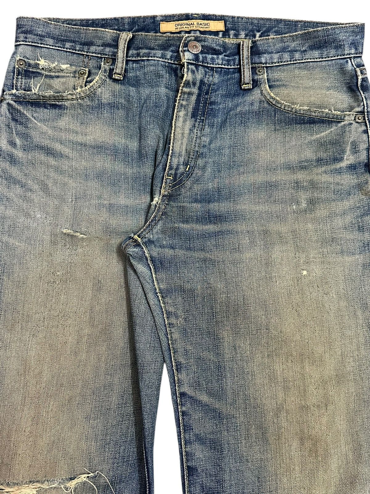 Japanese Brand Vintage Japanese Uniqlo Mud Wash Distressed Baggy Jeans Size US 33 - 4 Thumbnail