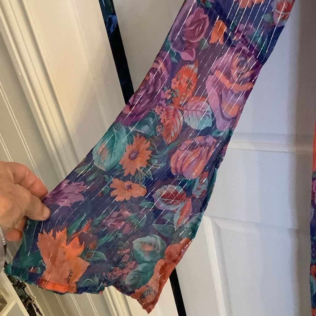 Anthropologie Women's Aratta Floral Dress M Blue purple Orange Size M / US 6-8 / IT 42-44 - 5 Thumbnail
