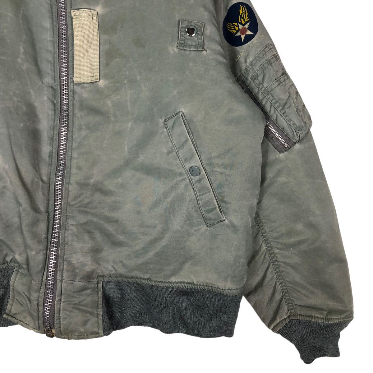 Vintage 🔥Vintage MA-1 Bomber Jacket Houstan Fly Air Forces USA Size US XL / EU 56 / 4 - 6 Thumbnail