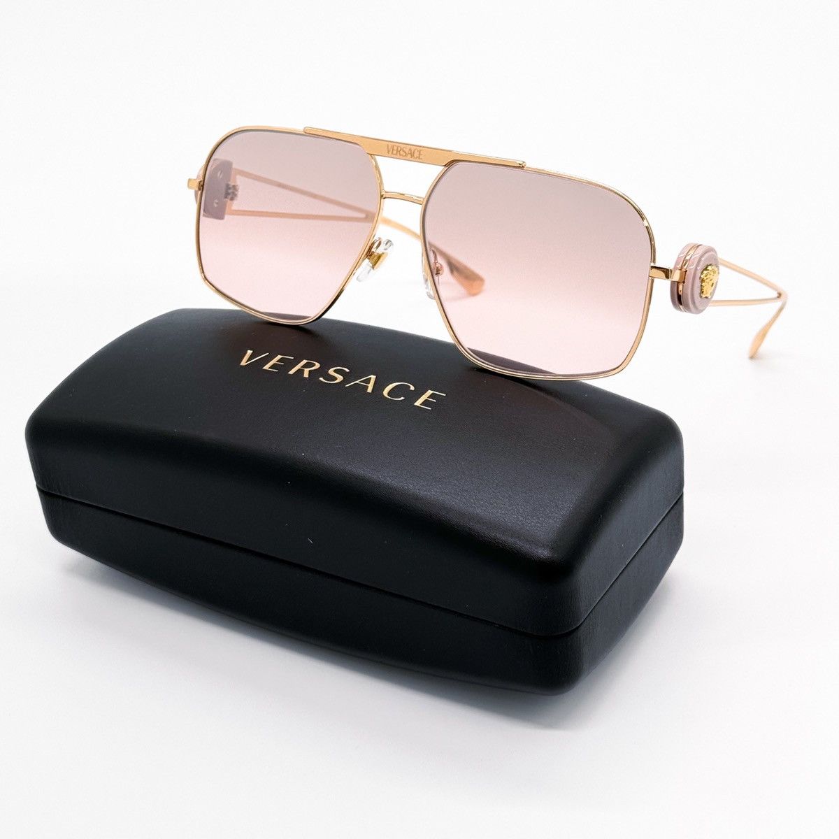 image of New Versace Mod 2269 1002/7E Gold Ve2269 10027E Sunglasses, Women's