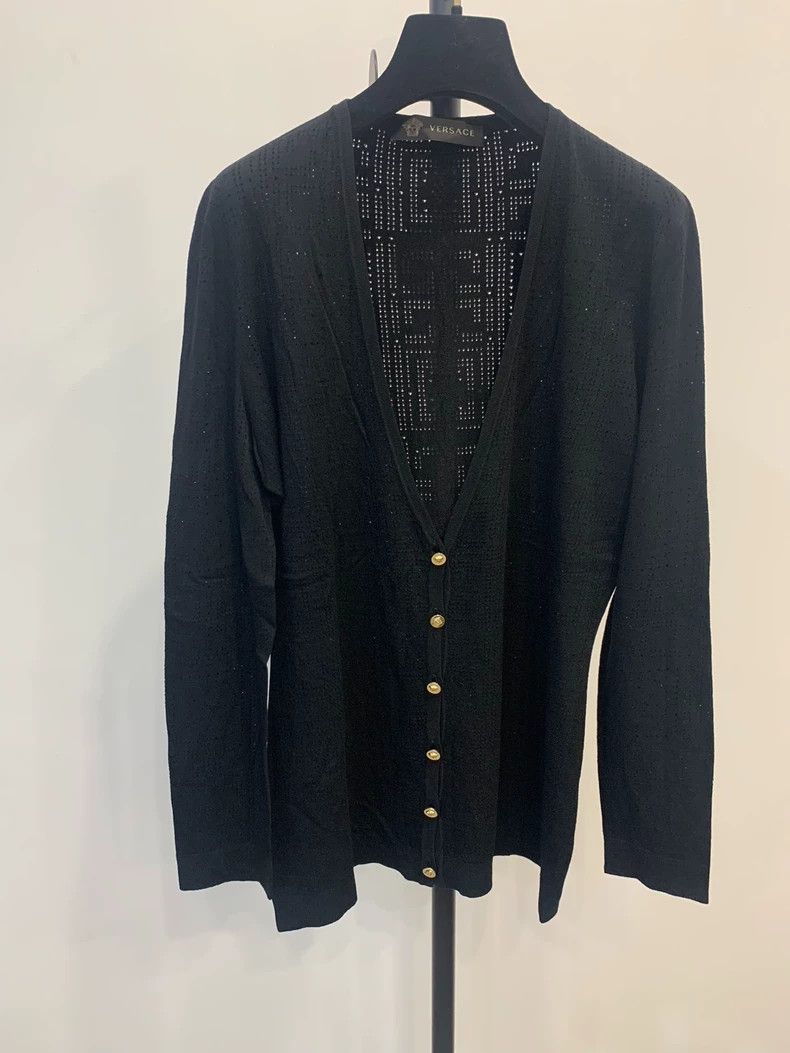 Versace Versace Women's cardigan V-neck openwork knitted vest Size S / US 4 / IT 40 - 2 Thumbnail