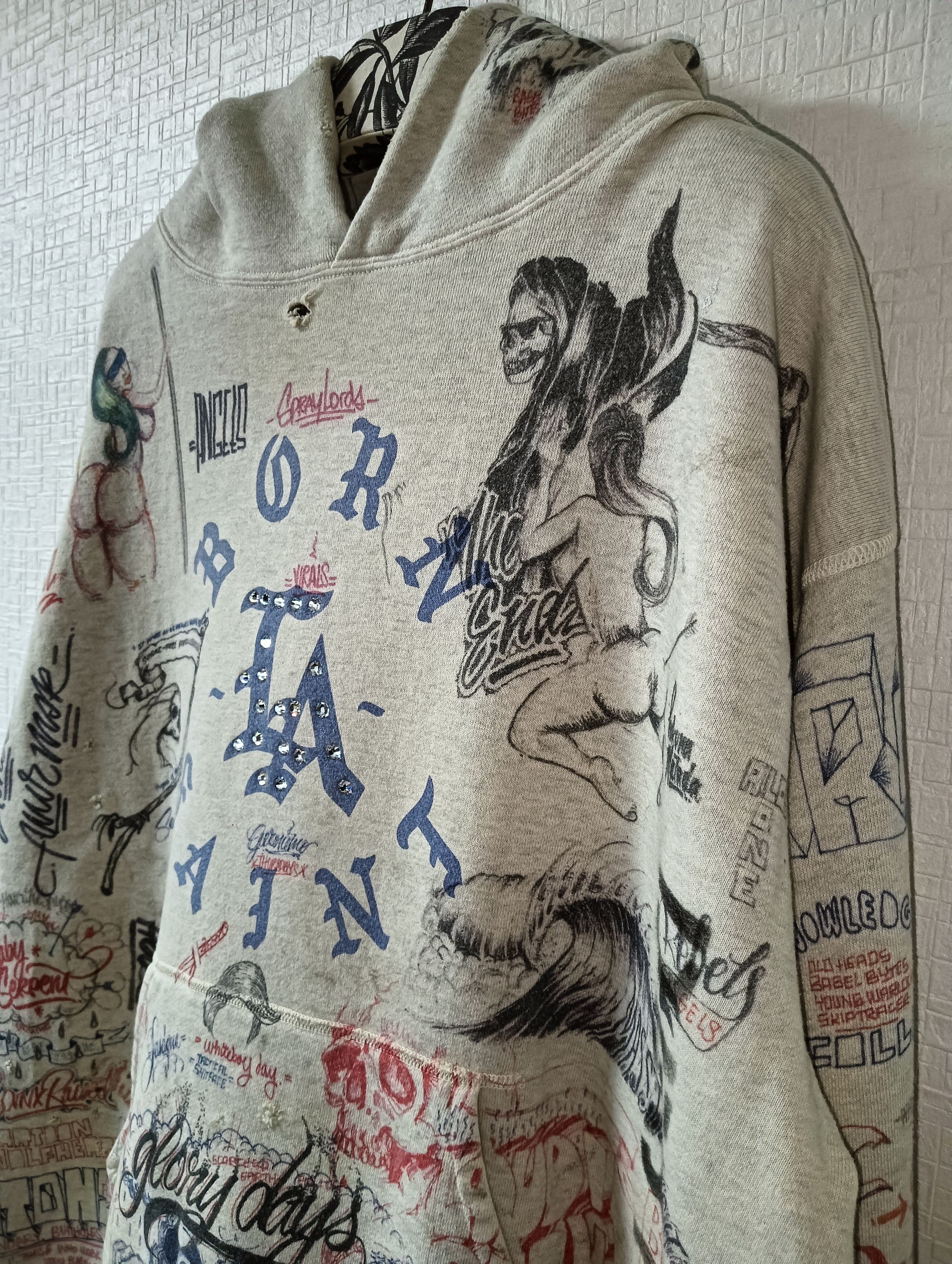Born X Raised × Saint Michael Graffiti Logo Hoodie Size US L / EU 52-54 / 3 - 3 Thumbnail