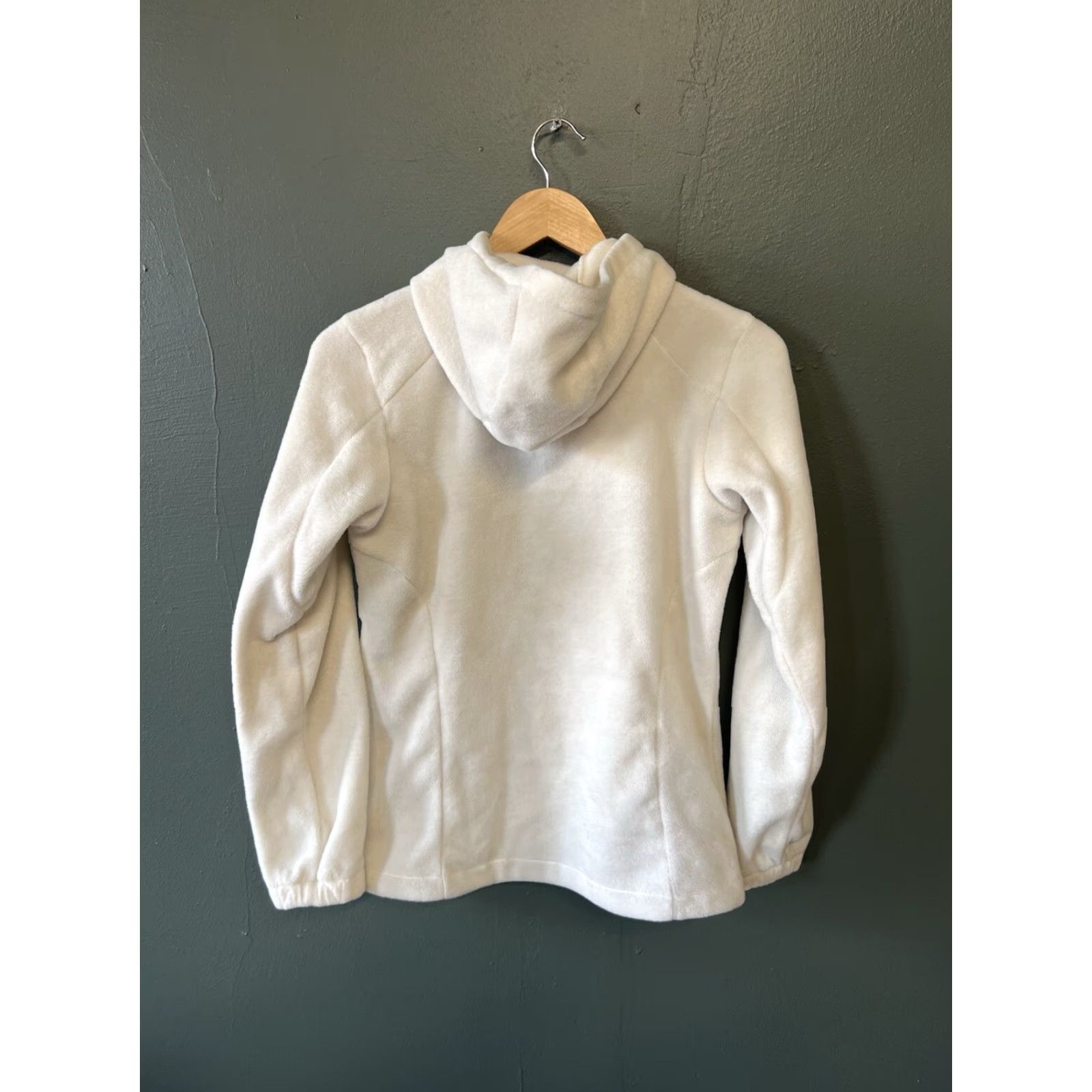 Vintage Columbia Womens Hoodie Full Zip Sweatshirt Beige Size S Regular Lined Fleece Logo Mock Neck Activewear Runtime: Outdoor Womens Size S / US 4 / IT 40 - 2 Thumbnail