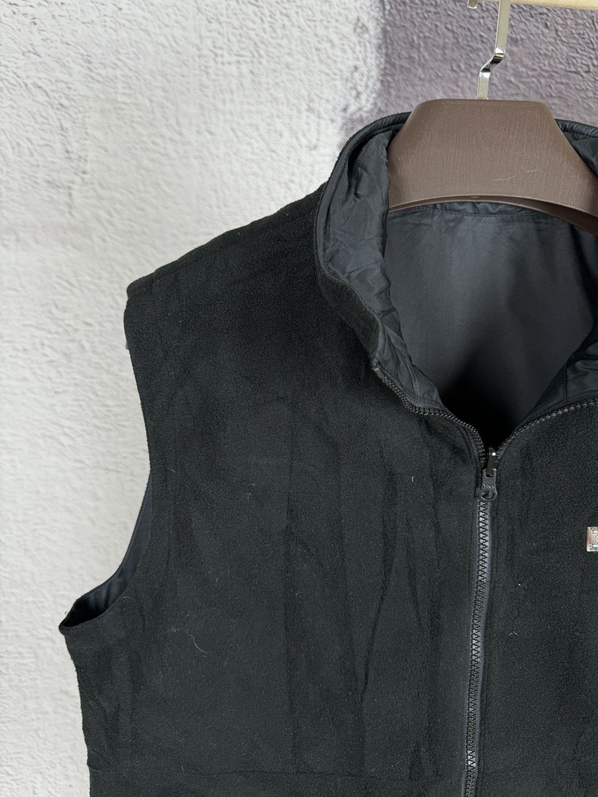 Japanese Brand Clandlake Japana black reversible nylon fleece vest Size US XL / EU 56 / 4 - 13 Thumbnail