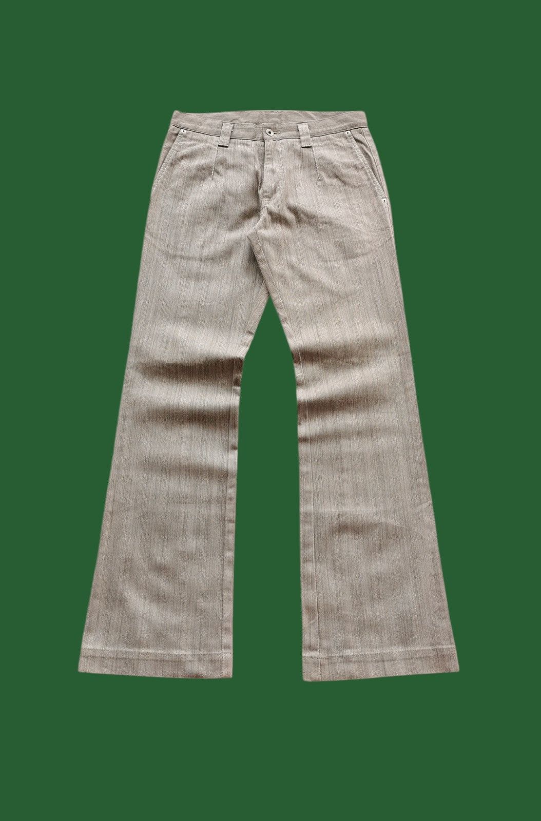 If Six Was Nine Taka-Q Japan Twist Leg Bootcut Stripe Pants Size US 32 / EU 48 - 4 Thumbnail