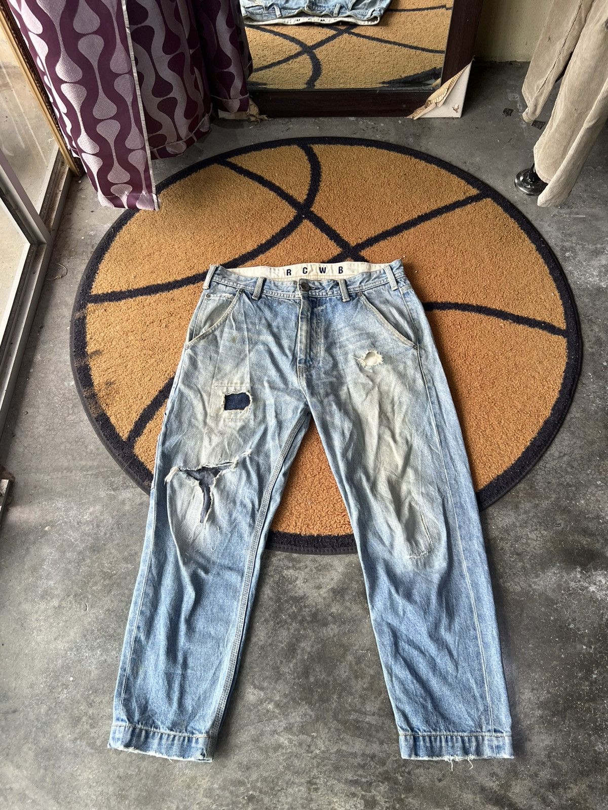 Japanese Brand 🔥Rare RCWB & Co Distressed Denim Size US 32 / EU 48 - 1 Thumbnail