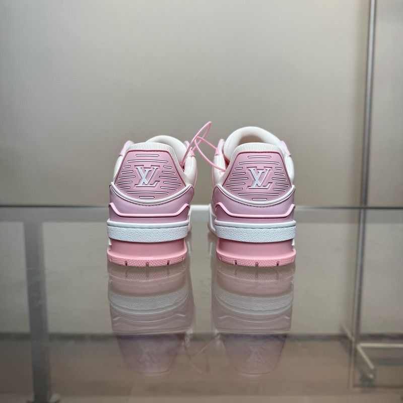 Louis Vuitton Louis Vuitton Trainer Leather Sneakers in Rose Pink -2508 Size US 5 / EU 37 - 3 Thumbnail