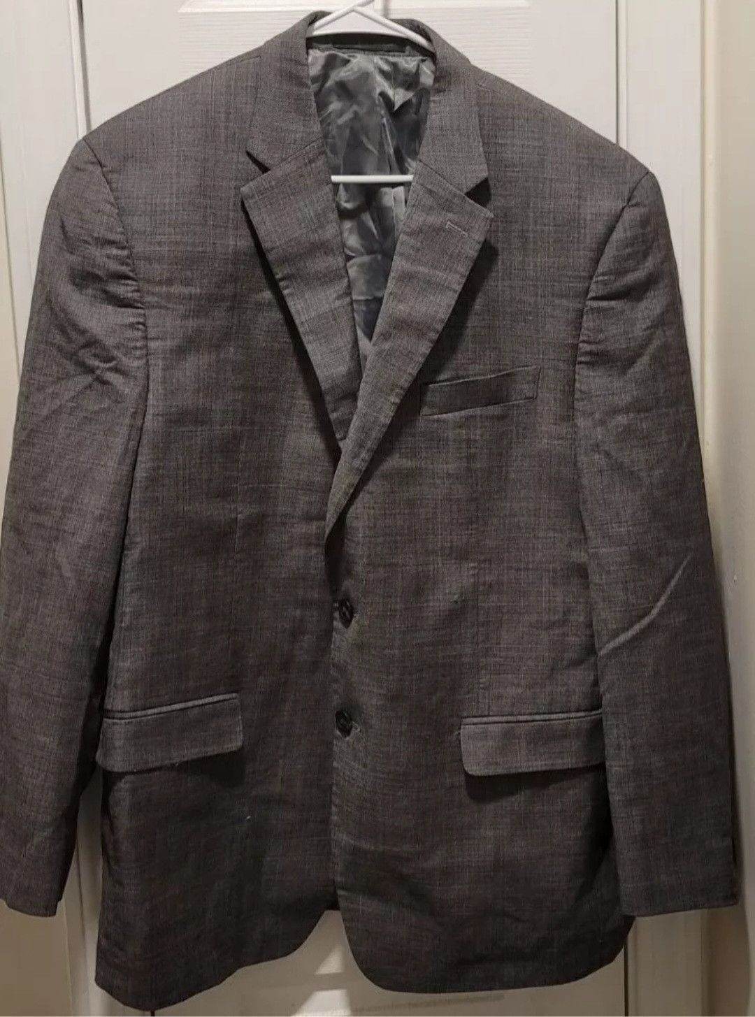 Chaps Men's Chaps Gray Blazer Suit Jacket Size 44R 100% Wool Size 44R - 6 Thumbnail