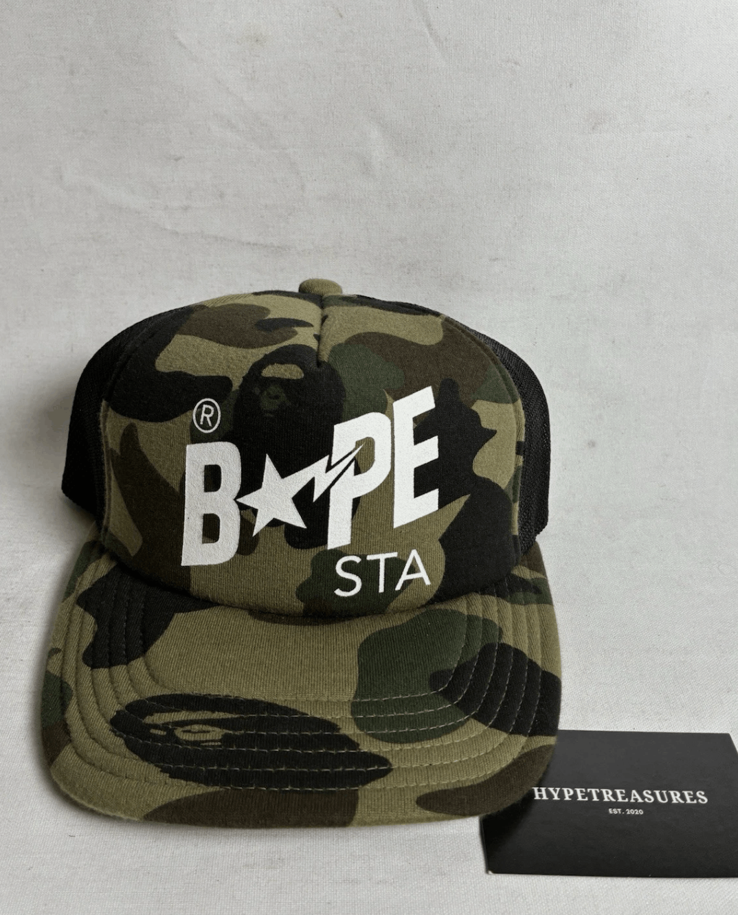 BRAND NEW Bathing Ape 1st Camo Trucker Hat BAPESTA