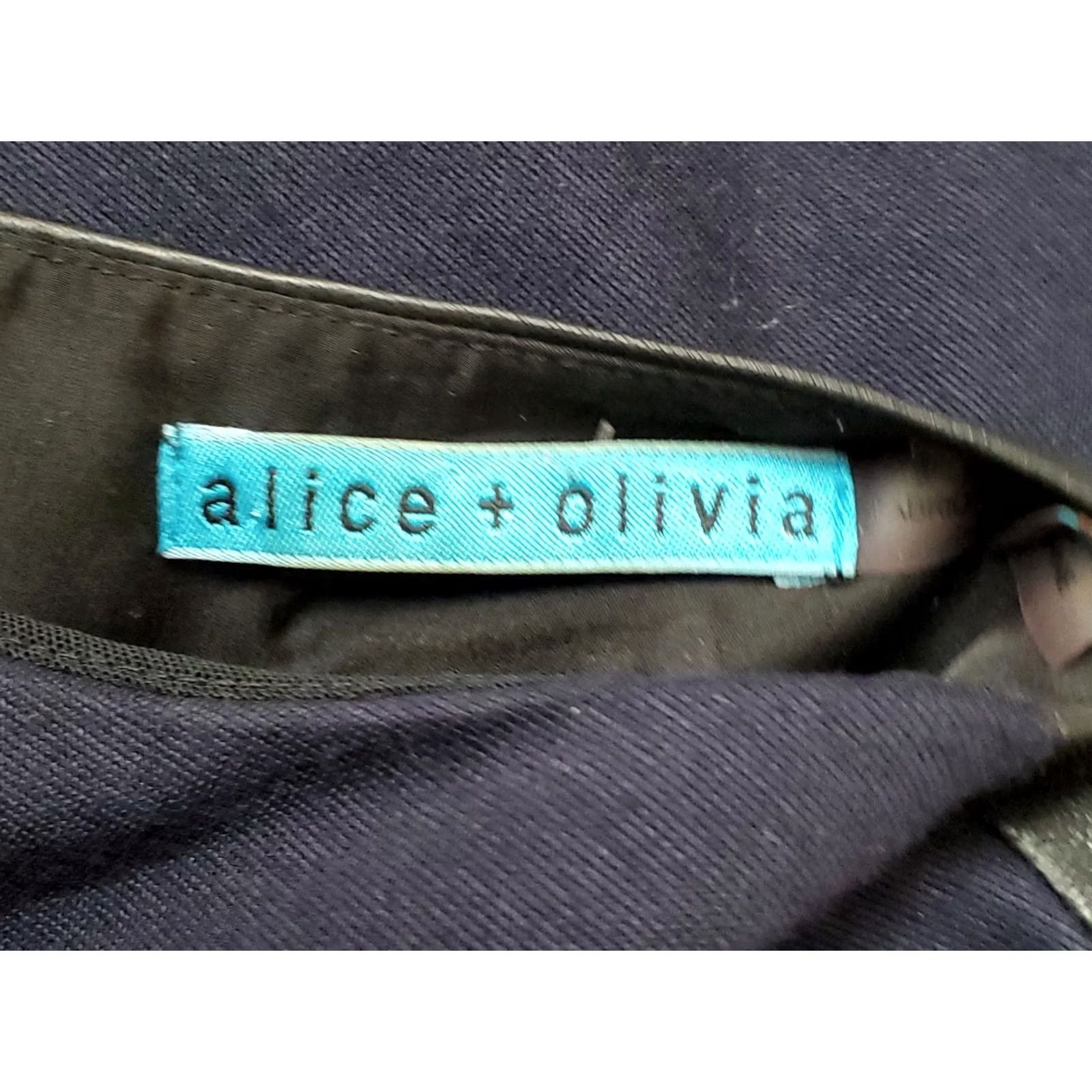 Alice + Olivia Alice + Olivia Navy and Black Lamb Leather Cutout Sheath Dress Womens Size 6 Size M / US 6-8 / IT 42-44 - 5 Thumbnail