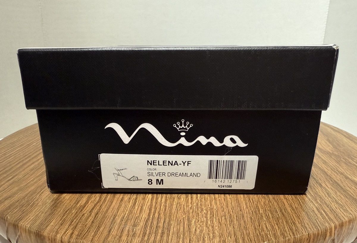 Designer Nina Nelena Silver Dreamland Rhinestone Heels NIB Size 8 M Size US 8 / IT 38 - 13 Thumbnail