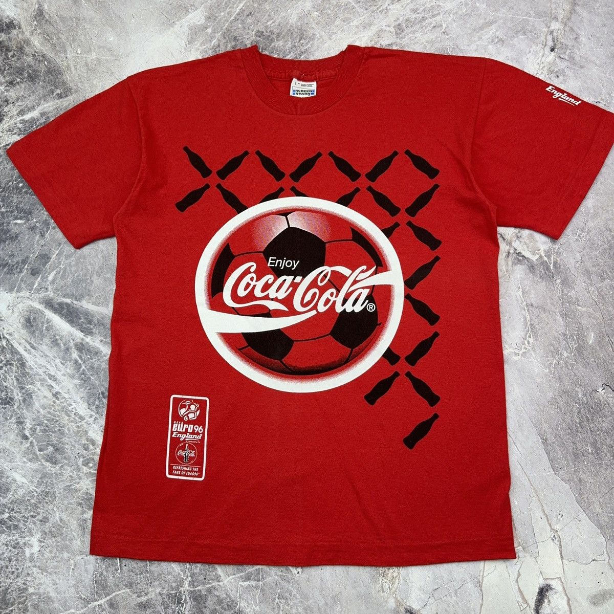Coca Cola × Vintage Vintage Coca Cola T shirt Uefa Euro 96 Promo 1994 XL Soccer Size US XL / EU 56 / 4 - 9 Thumbnail