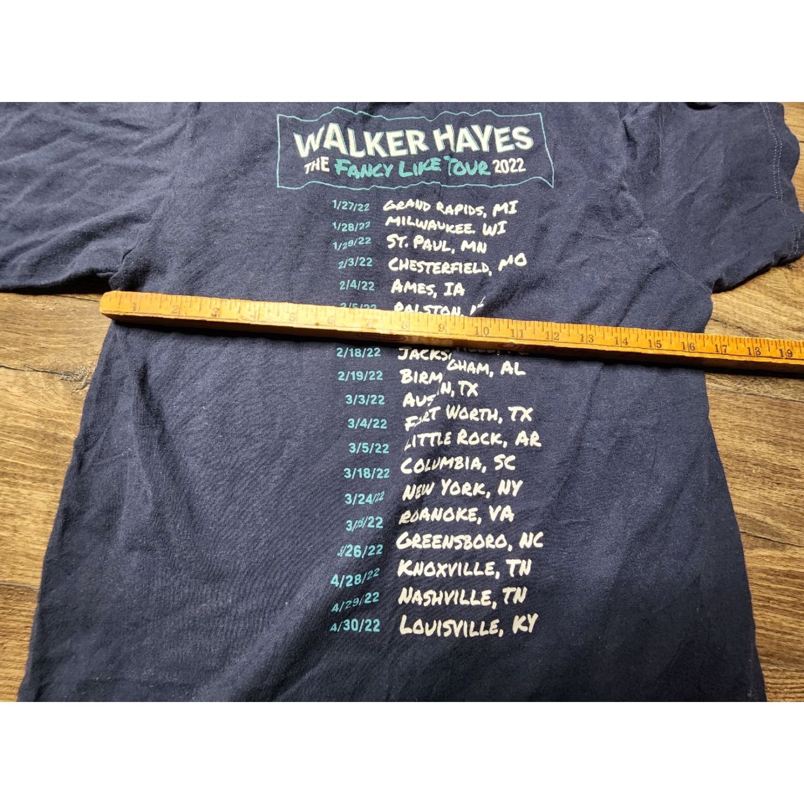 Tultex Walker Hayes The Fancy Like 2022 Concert Tour T Shirt Blue M Double-Sided Tultex Mens Crew Neck Short Sleeve Cotton Polyester Shirt Size US M / EU 48-50 / 2 - 3 Thumbnail