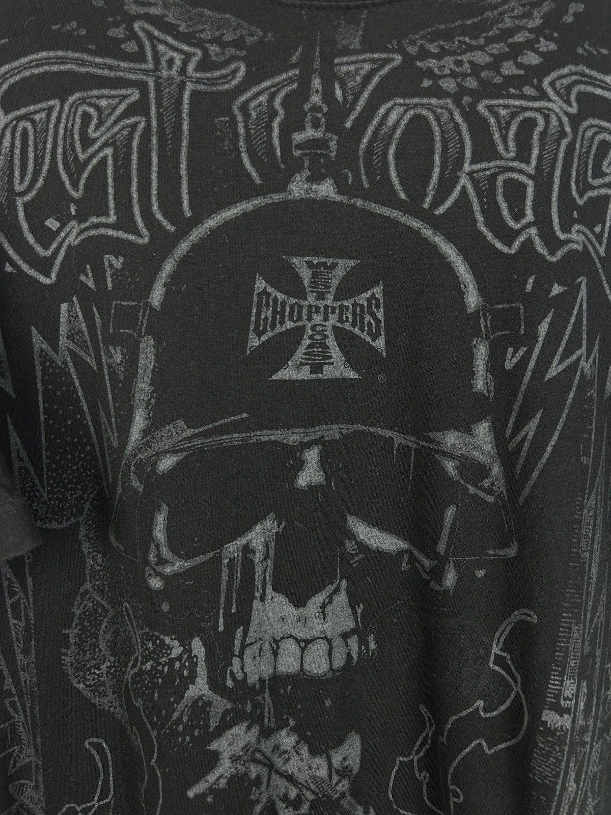 West Coast Choppers 90s West Coast Choppers Skull AOP Motorcycle T-Shirt Size US XL / EU 56 / 4 - 2 Thumbnail
