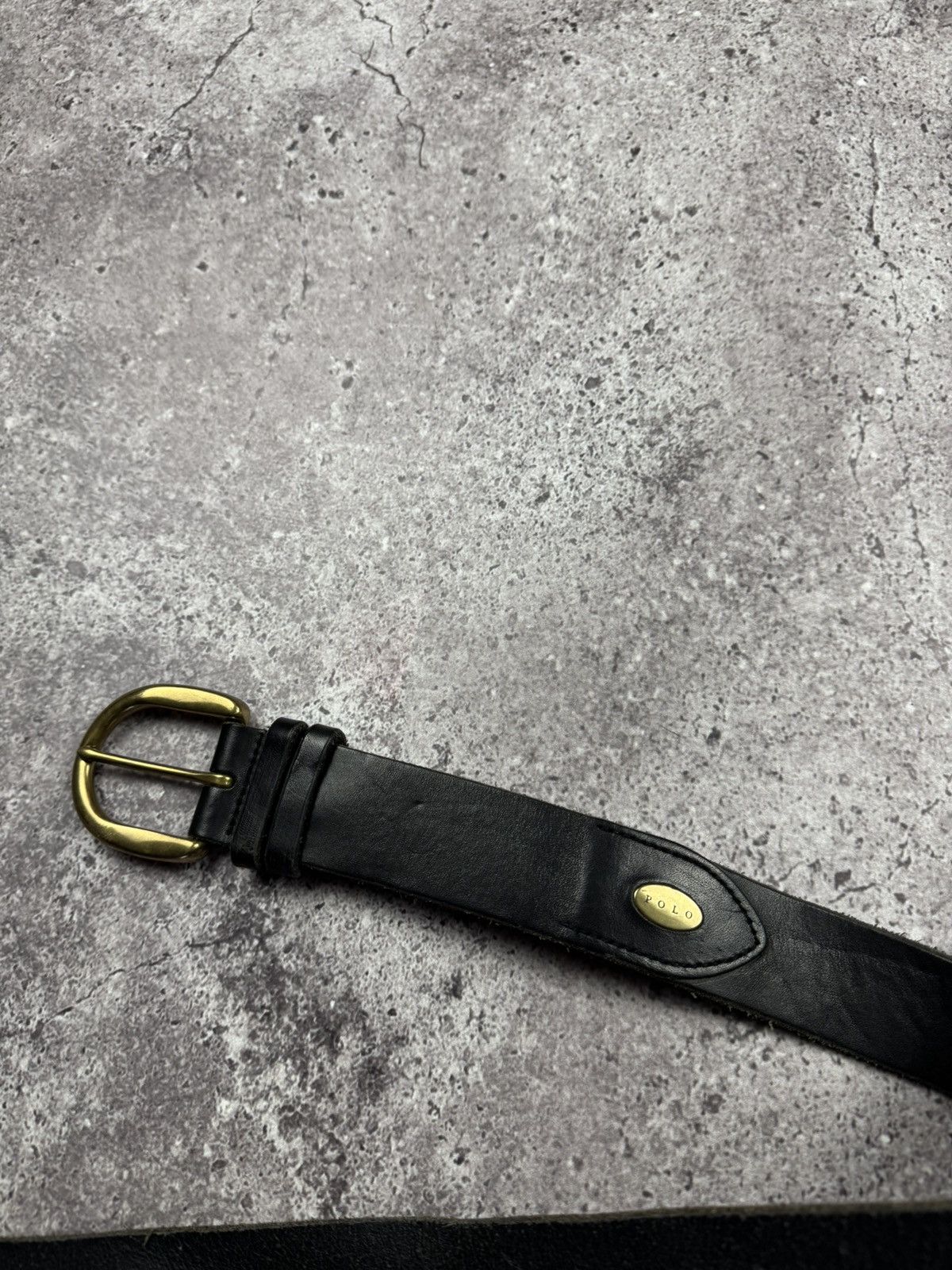 Ralph Lauren Vintage Polo Ralph Lauren Leather Belt Very Rare Black Gold Size ONE SIZE - 5 Thumbnail
