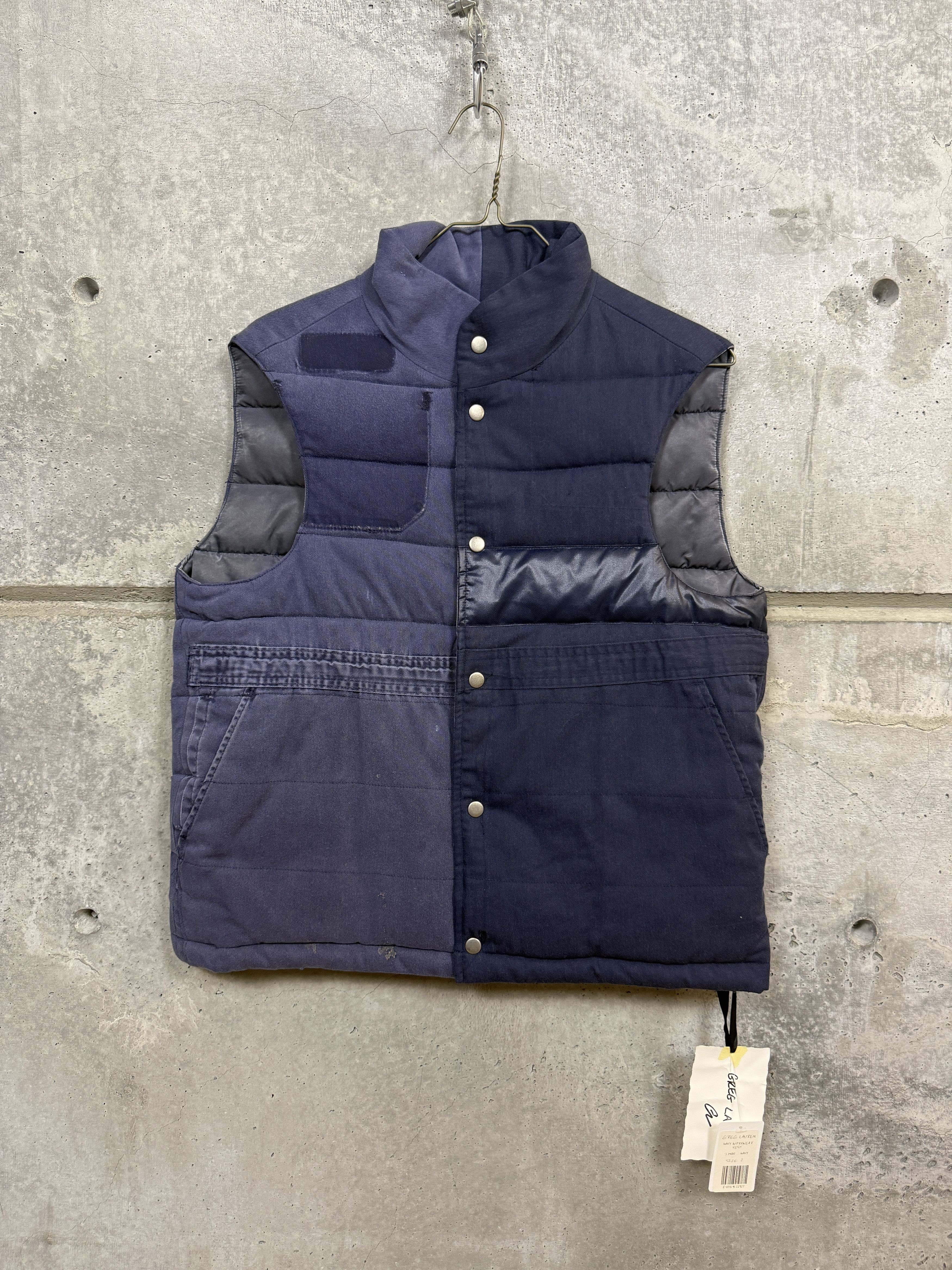 Greg Lauren Greg Lauren Navy Workwear Puffer Vest Size US M / EU 48-50 / 2 - 1 Thumbnail
