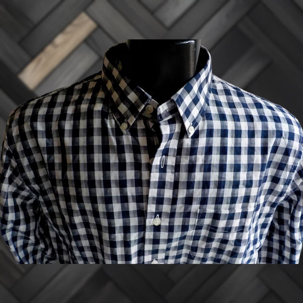 Grayers VINTAGE Grayers Mens Long Sleeve Button Down Check Shirt Navy/Ivory Cotton SZ L NWT Size US L / EU 52-54 / 3 - 1 Thumbnail
