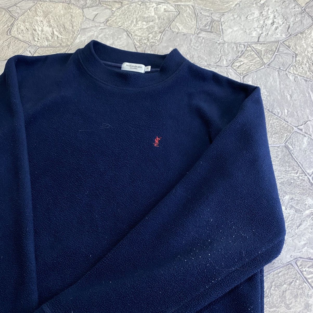 Yves Saint Laurent Vintage Yves Saint Laurent YSL Fleece Mock Neck Sweatshirt Size US XL / EU 56 / 4 - 4 Thumbnail