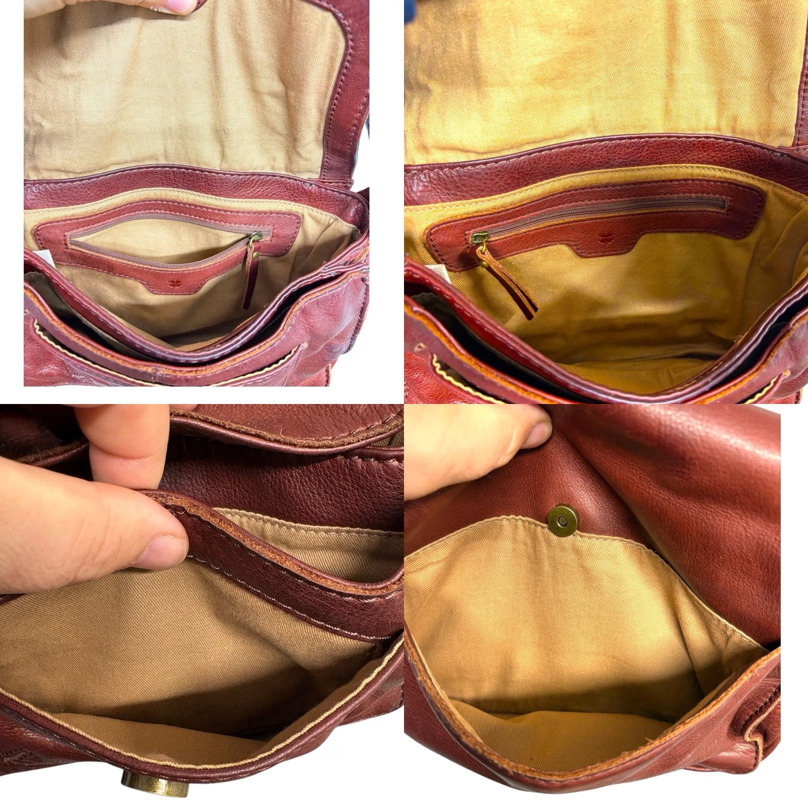 Lucky Brand VINTAGE Lucky Brand Crossbody Bag Women’s Leather Hobo Brown Beige 11x14in 4in 13-24” Strap Men? Womens? Size ONE SIZE - 9 Thumbnail