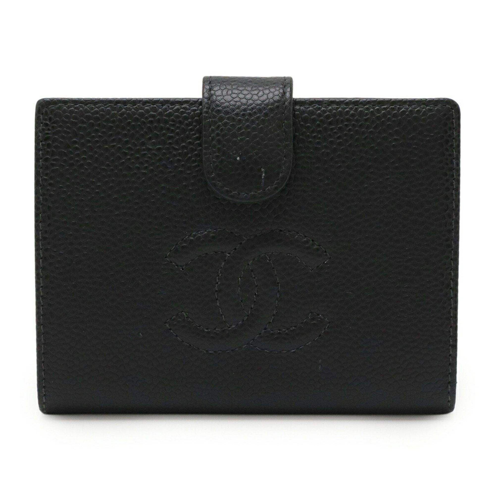 Chanel CHANEL Coco Mark Bifold Wallet in Black Caviar Leather, A13497 Size ONE SIZE - 1 Thumbnail