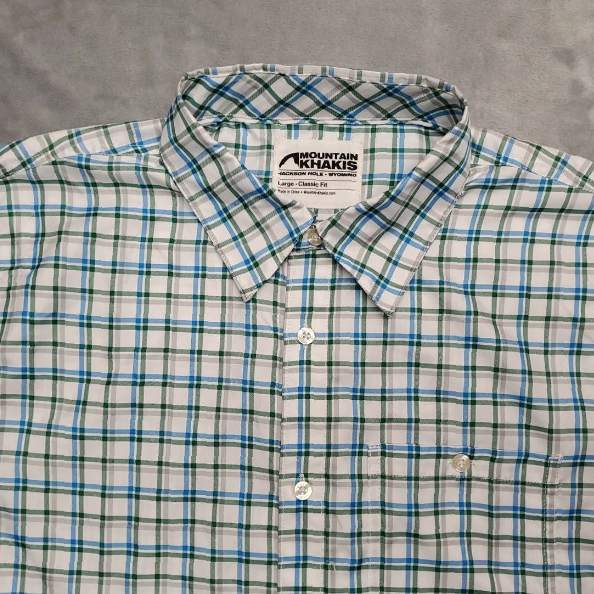 Mountain Khakis VINTAGE Mountain Khakis Shirt Mens L Green Blue Window Pane Plaid Button Classic Fit Size US L / EU 52-54 / 3 - 2 Thumbnail