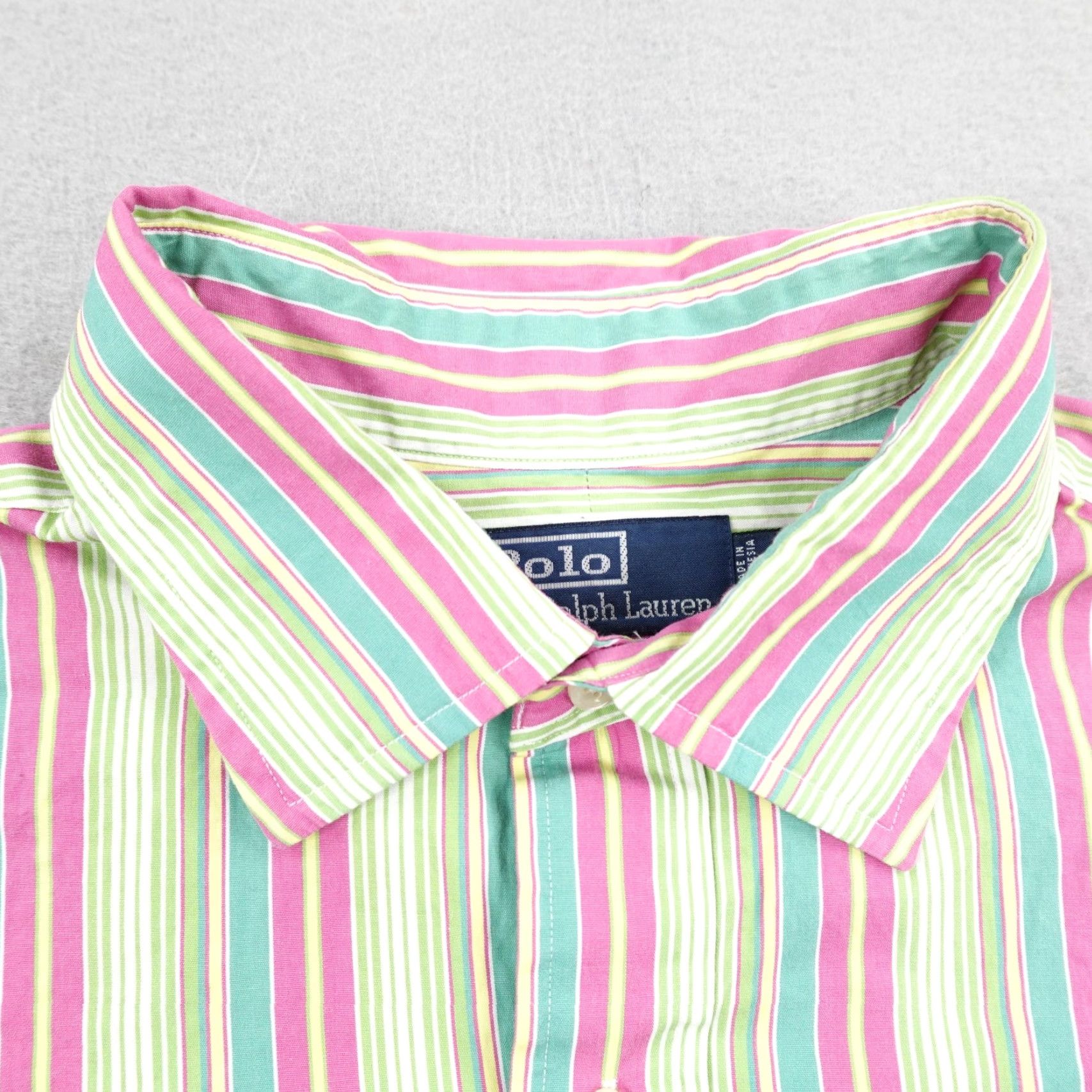 Polo Ralph Lauren VINTAGE Polo Ralph Lauren Shirt Men XL Green Pink Stripe Button Up Sports Philip Sport Button Up Size US XL / EU 56 / 4 - 2 Thumbnail