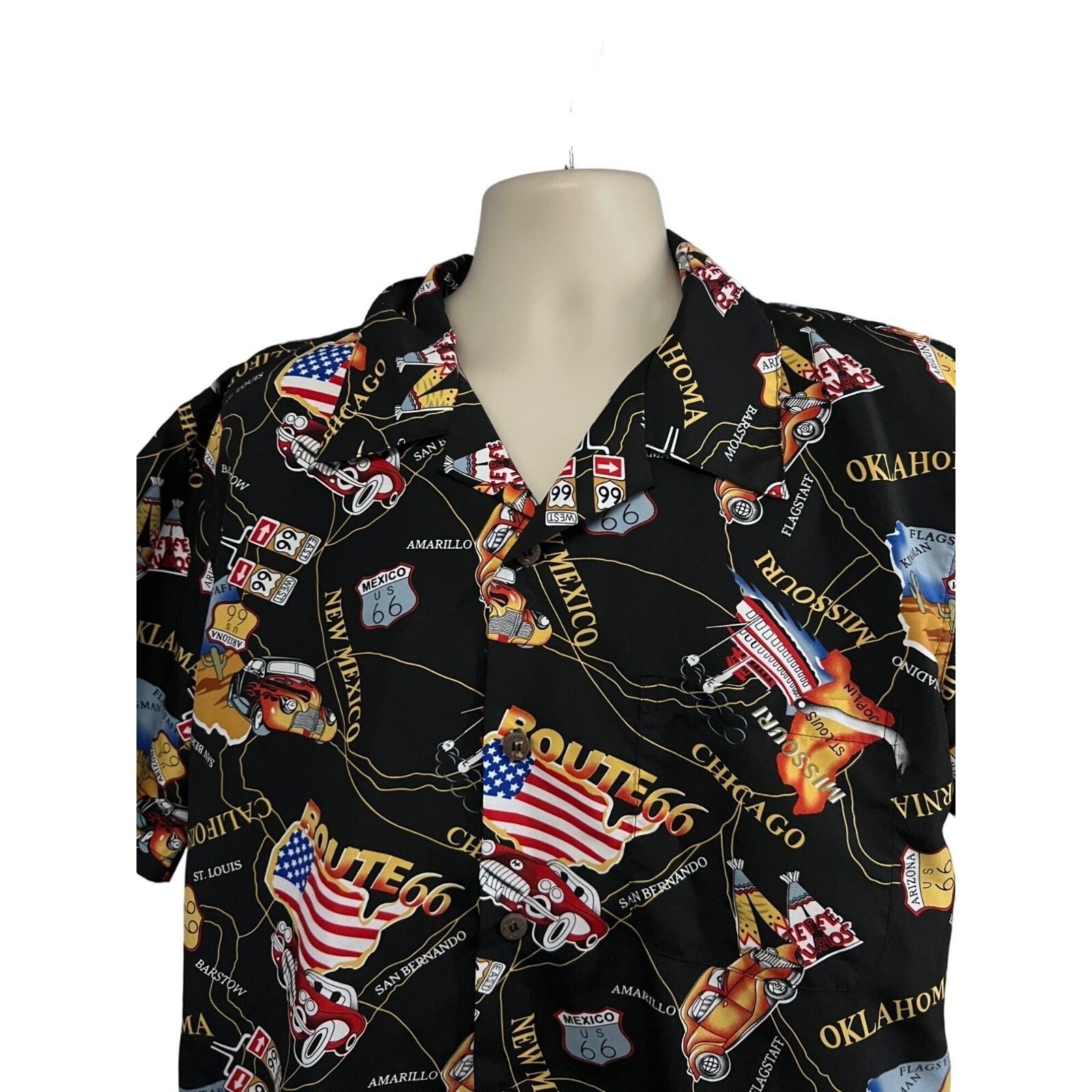 Other Route 66 All Over Graphic Print Button Shirt Large Pocket Size US L / EU 52-54 / 3 - 4 Thumbnail