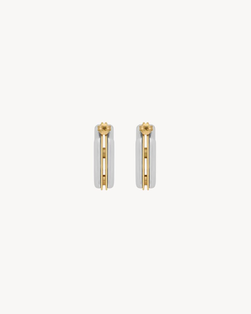 Saint Laurent Paris o1s1wg110126 788138 Size: OS / Split Square Hoop Earrings Size ONE SIZE - 3 Thumbnail