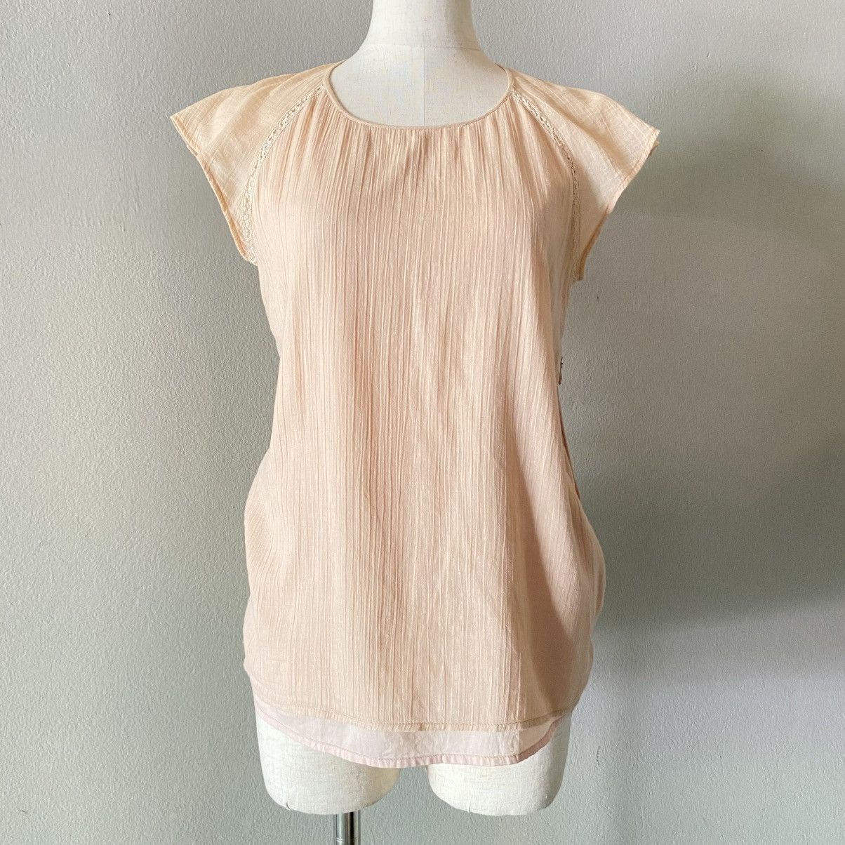 Isabel Marant Isabel Marant Peach Pleated Cap Sleeve Blouse Size S / US 4 / IT 40 - 3 Thumbnail