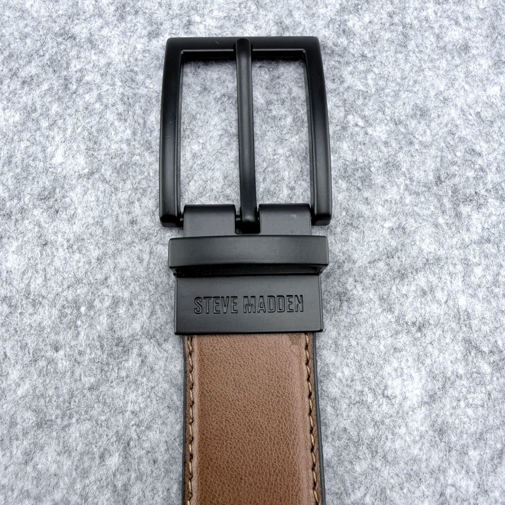 Steve Madden Steve Madden Reversible Belt Fits Men's Size 32 Black Brown Metal Buckle SMB-106 New Size 32 - 8 Thumbnail
