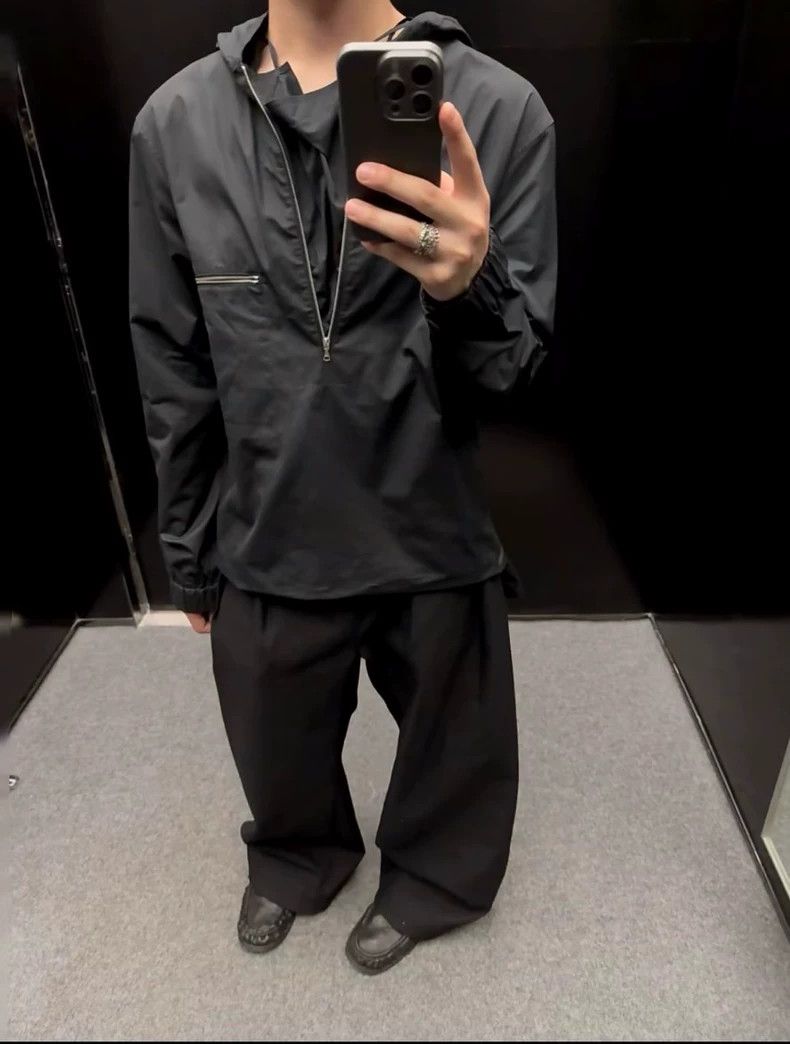 Dries Van Noten DRIES VAN NOTEN Black loose hooded jacket for spring and s Size US S / EU 44-46 / 1 - 5 Thumbnail