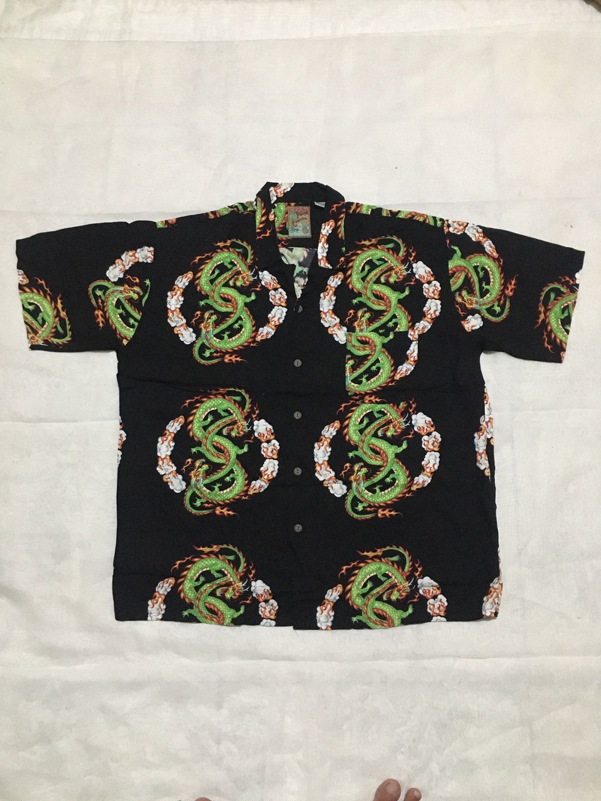 Vintage Rare dragon hawaii shirt 100% rayon all over print Size US L / EU 52-54 / 3 - 1 Thumbnail