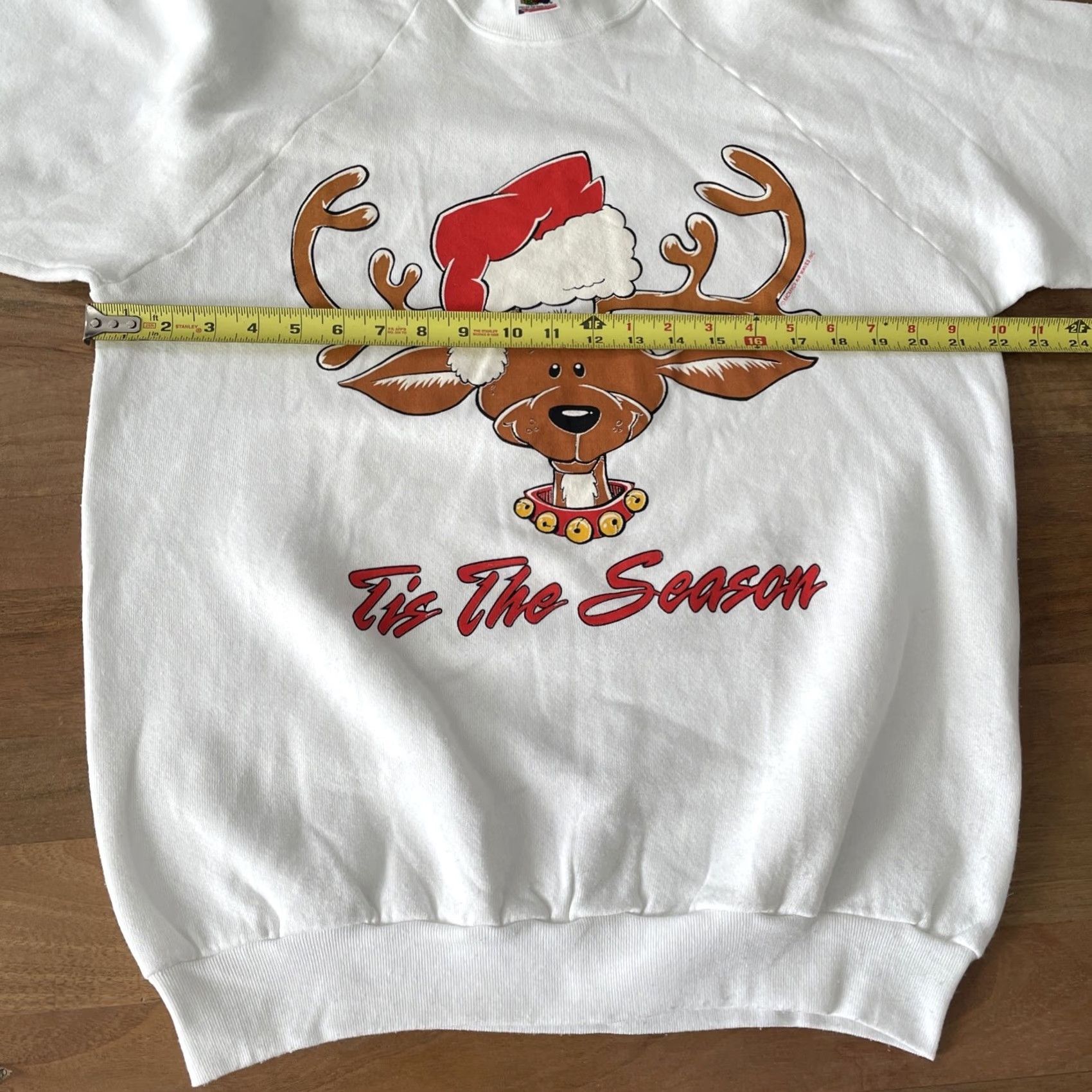 Fruit Of The Loom VINTAGE 90s Christmas Sweater Shirt Womens L White Reindeer Holiday Knit Pullover Nike? Size L / US 10 / IT 46 - 8 Thumbnail