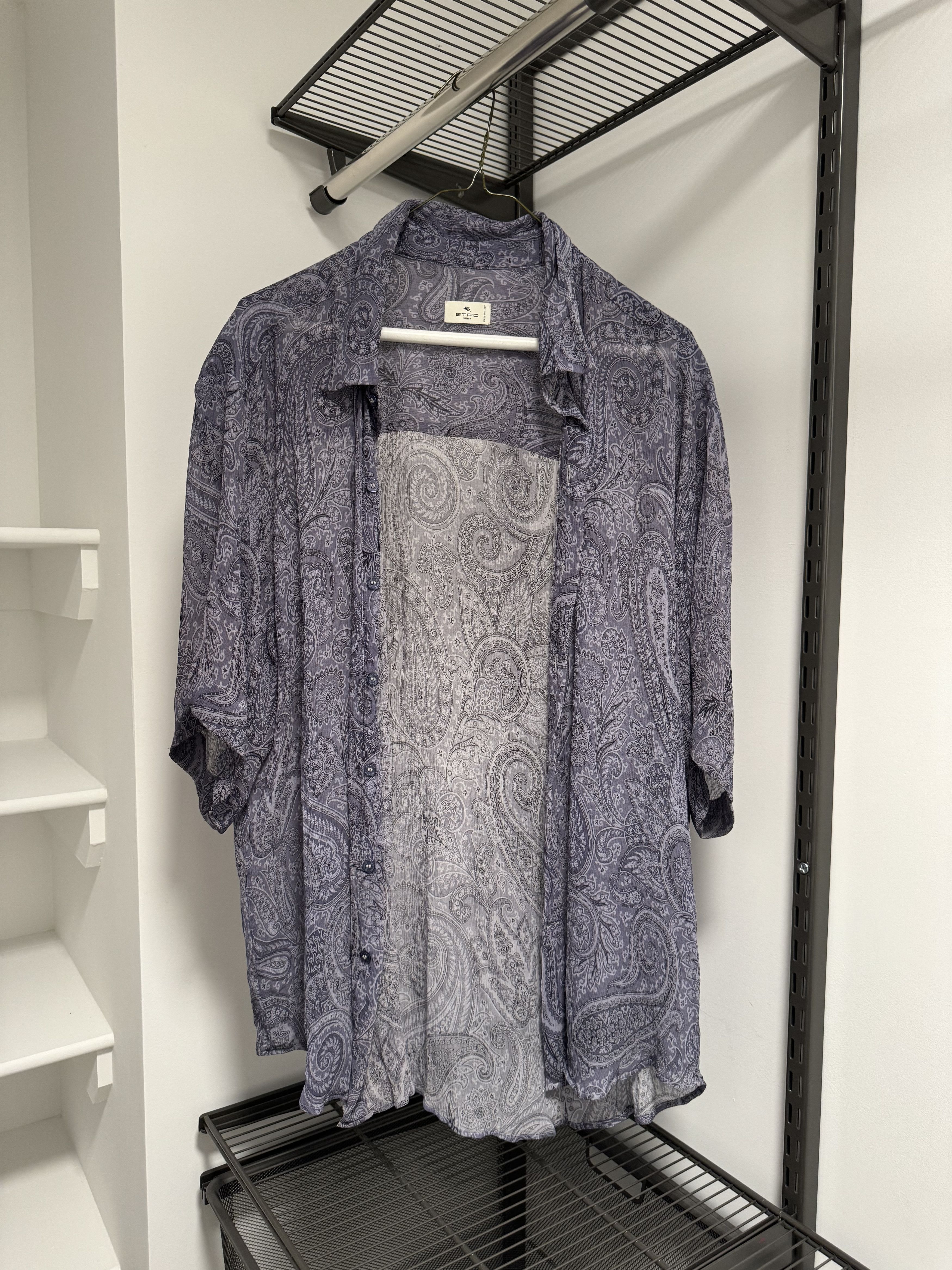 Etro ETRO SHORT SLEEVE BUTTON UP (SIZE 41) Size US XS / EU 42 / 0 - 1 Thumbnail
