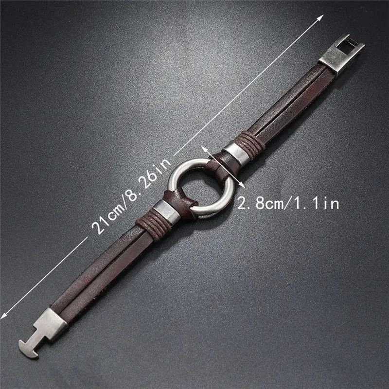 Japanese Brand Braided Brown Leather Bracelet Size ONE SIZE - 2 Thumbnail