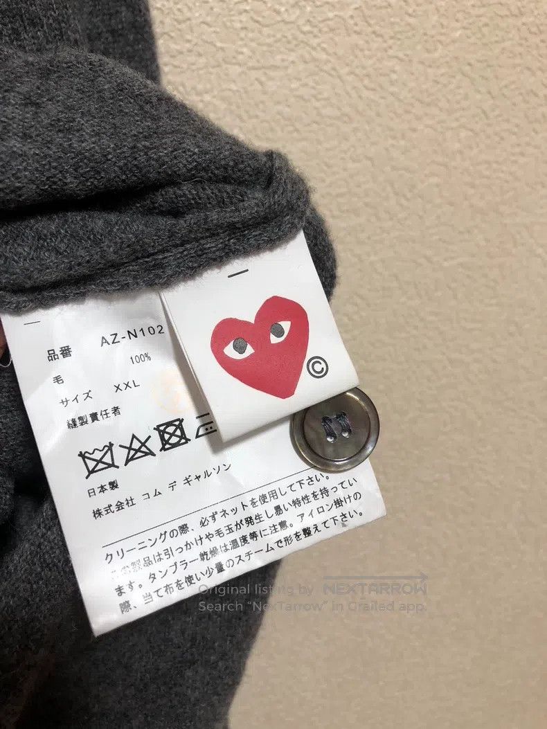 Comme des Garcons Comme Des Garcons Gray Black Heart Wool Cardigan Jacket Size XXL / US 16-18 / IT 52-54 - 6 Thumbnail