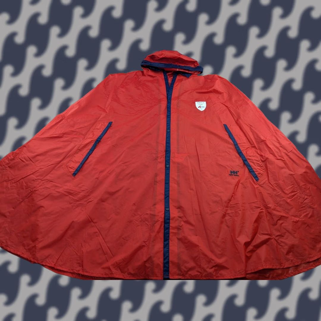 Helly Hansen Vintage Helly Hansen Atlanta 1996 Norway Olympic Team Poncho Size M Raincoat Red Hooded Waterproof Jacket Mens Size US M / EU 48-50 / 2 - 1 Thumbnail