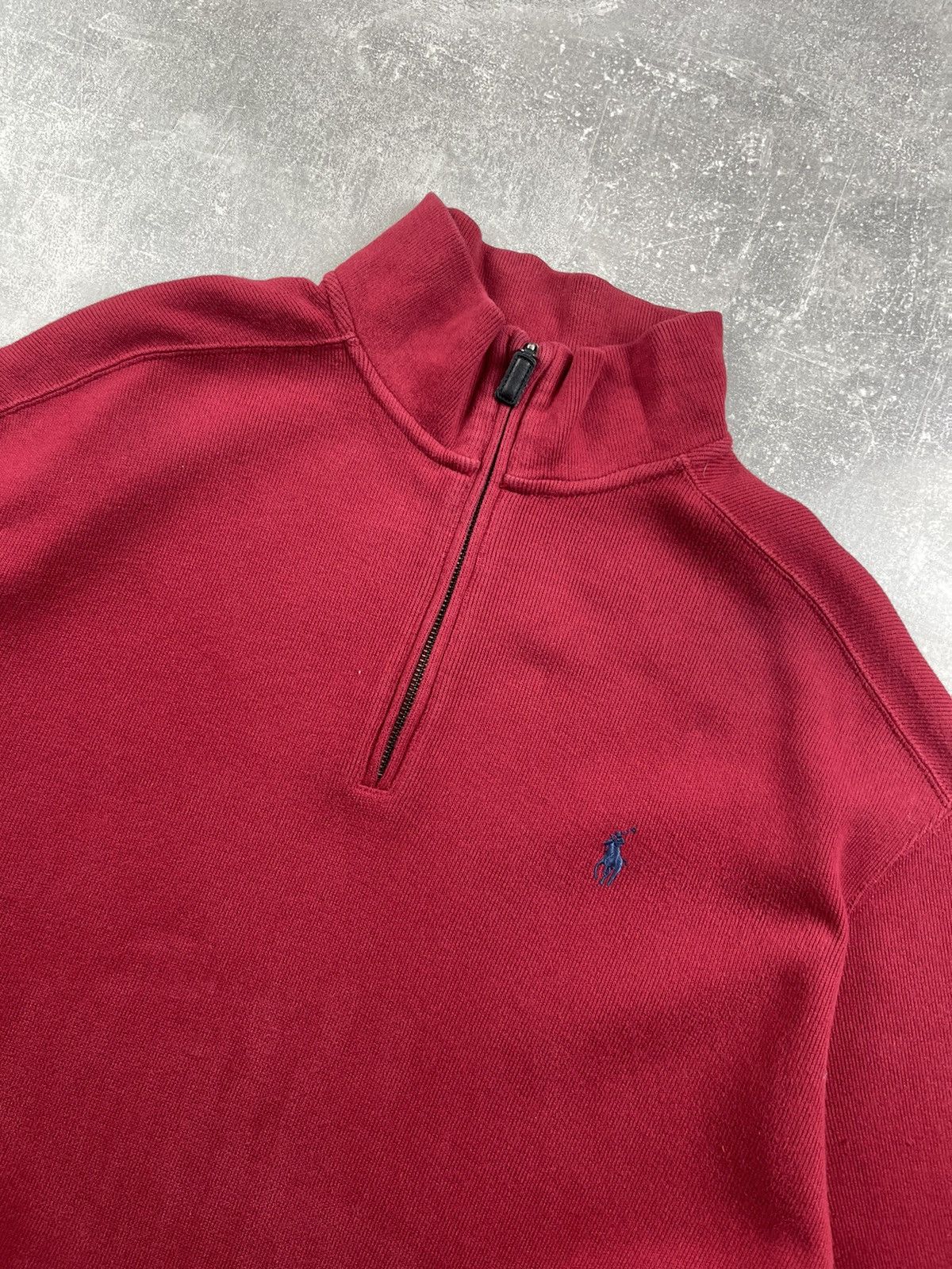 Polo Ralph Lauren × Vintage Vintage Polo Ralph Lauren Red Cotton 1/4 Zip Sweater Size US XL / EU 56 / 4 - 2 Thumbnail