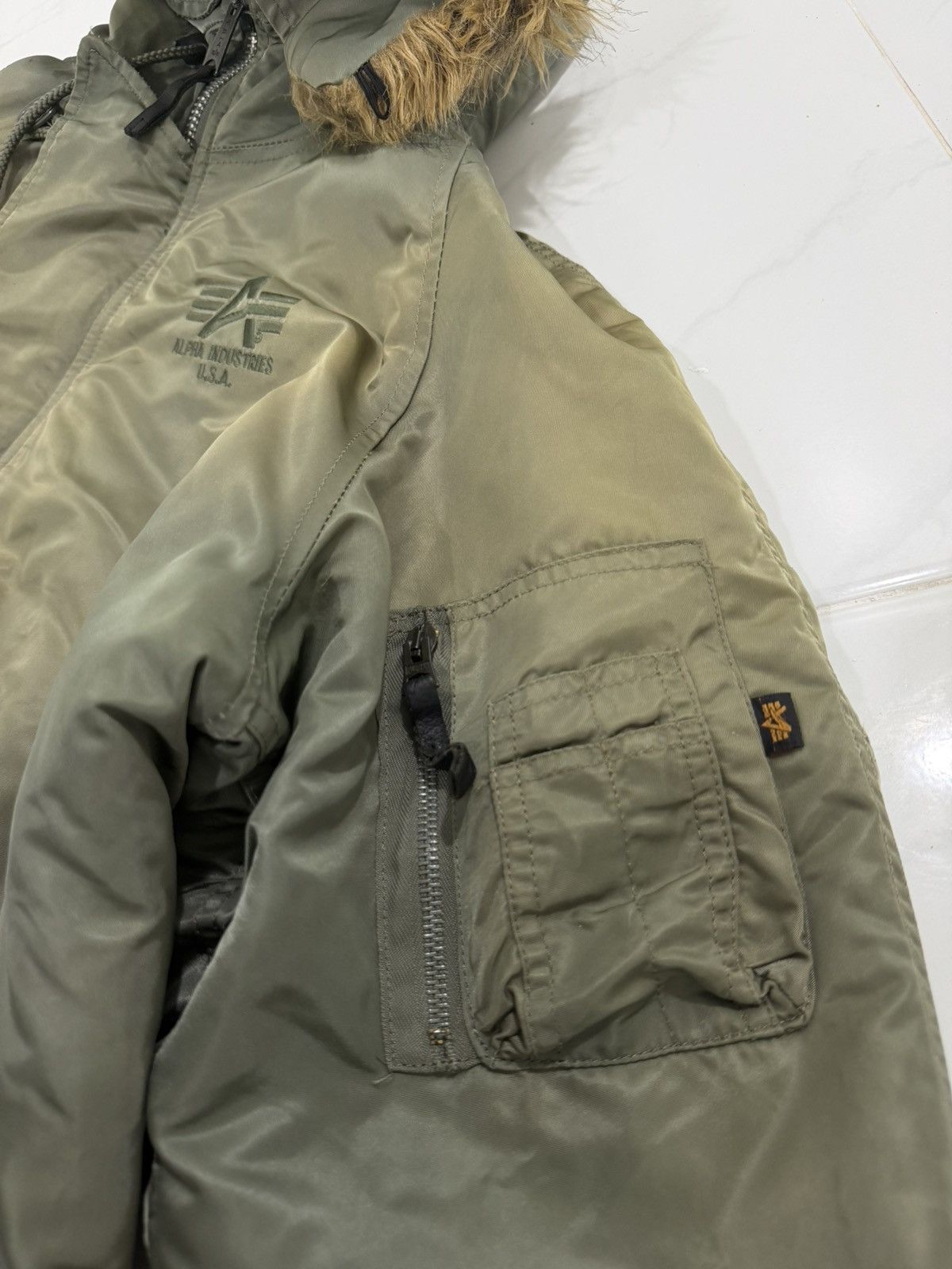 Alpha Industries Steal🔥 Vintage Sun Fade ALPHA INDUSTRIES Parka Bomber Jacket Size US M / EU 48-50 / 2 - 6 Thumbnail