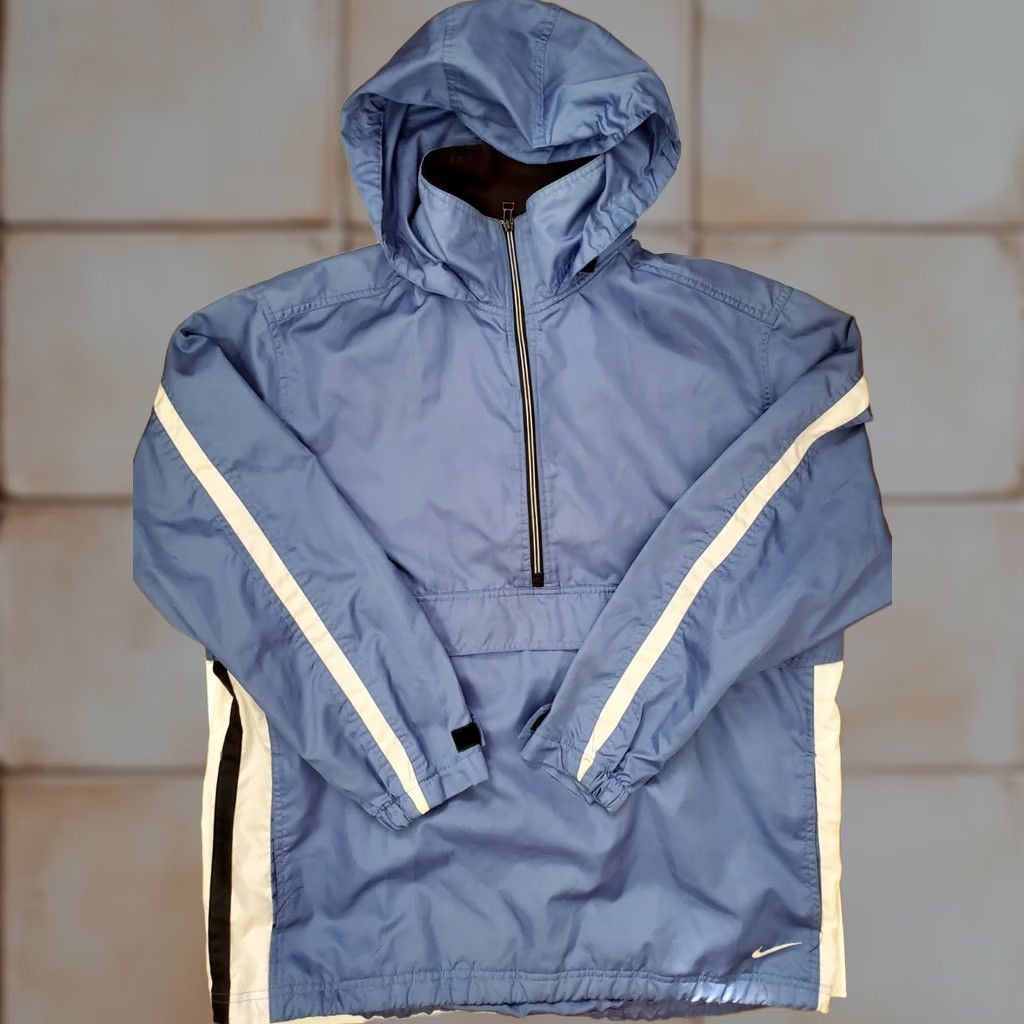 Nike Nike Windbreaker Jacket Mens Size M 1/2 Zip Hooded Blue Pocket Zipper Retro 80s 90s Athleisure Nike Air Size US M / EU 48-50 / 2 - 1 Thumbnail