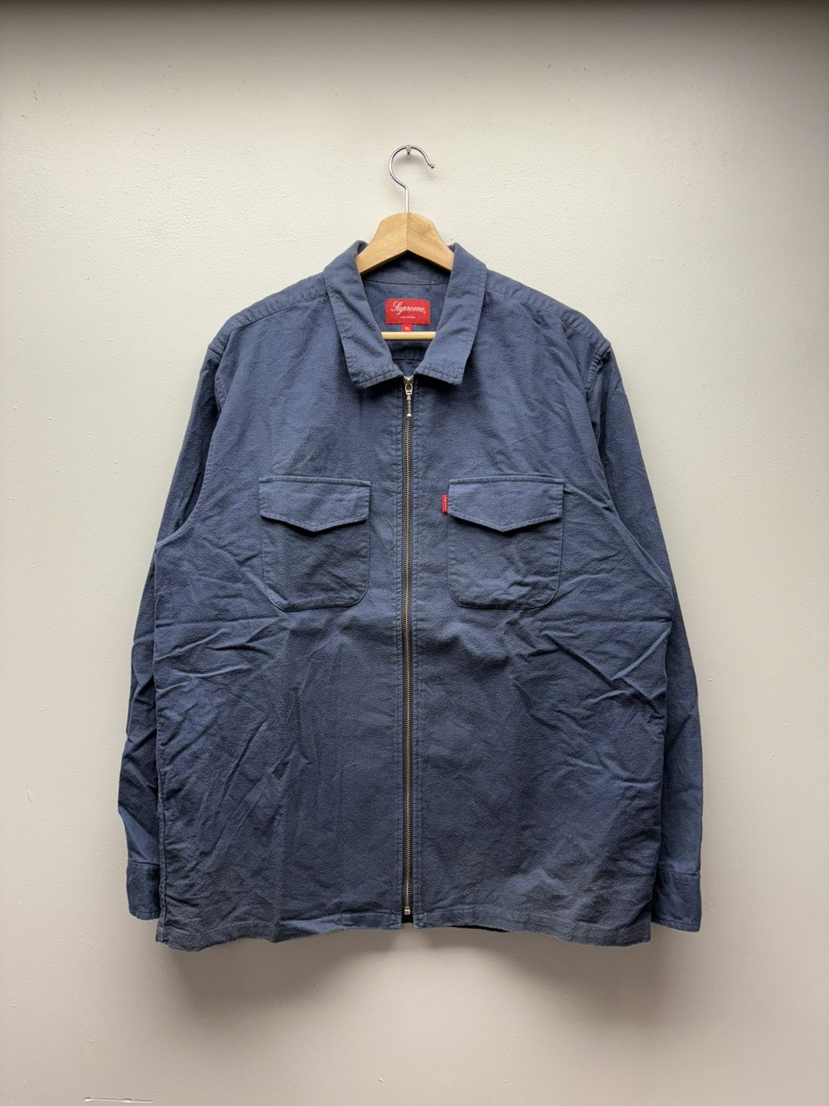 Supreme Washed corduroy zip up shirt tan | Grailed