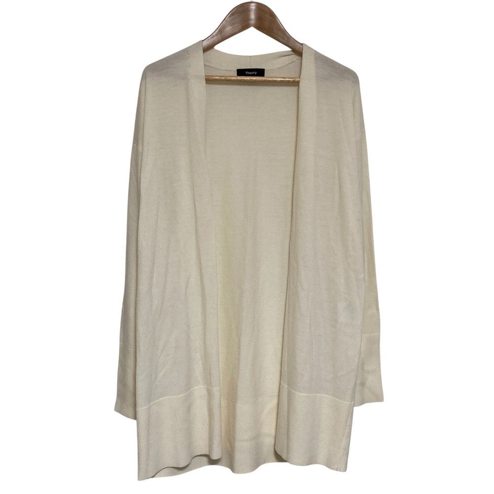 Theory Theory Theory DROP SHOULDER CARDI Silky Wool Long Cardigan Textile Tops DUTY FREE for USA Size ONE SIZE - 1 Thumbnail