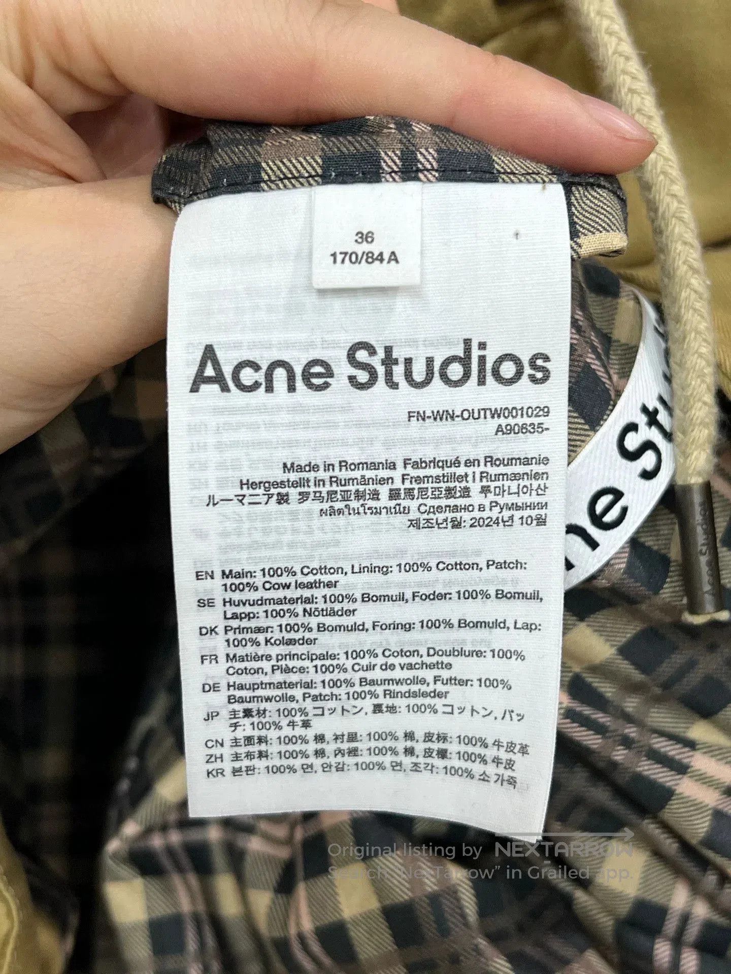 Acne Studios beige gradient cropped jacket by Acne Studios. Size S / US 4 / IT 40 - 4 Thumbnail